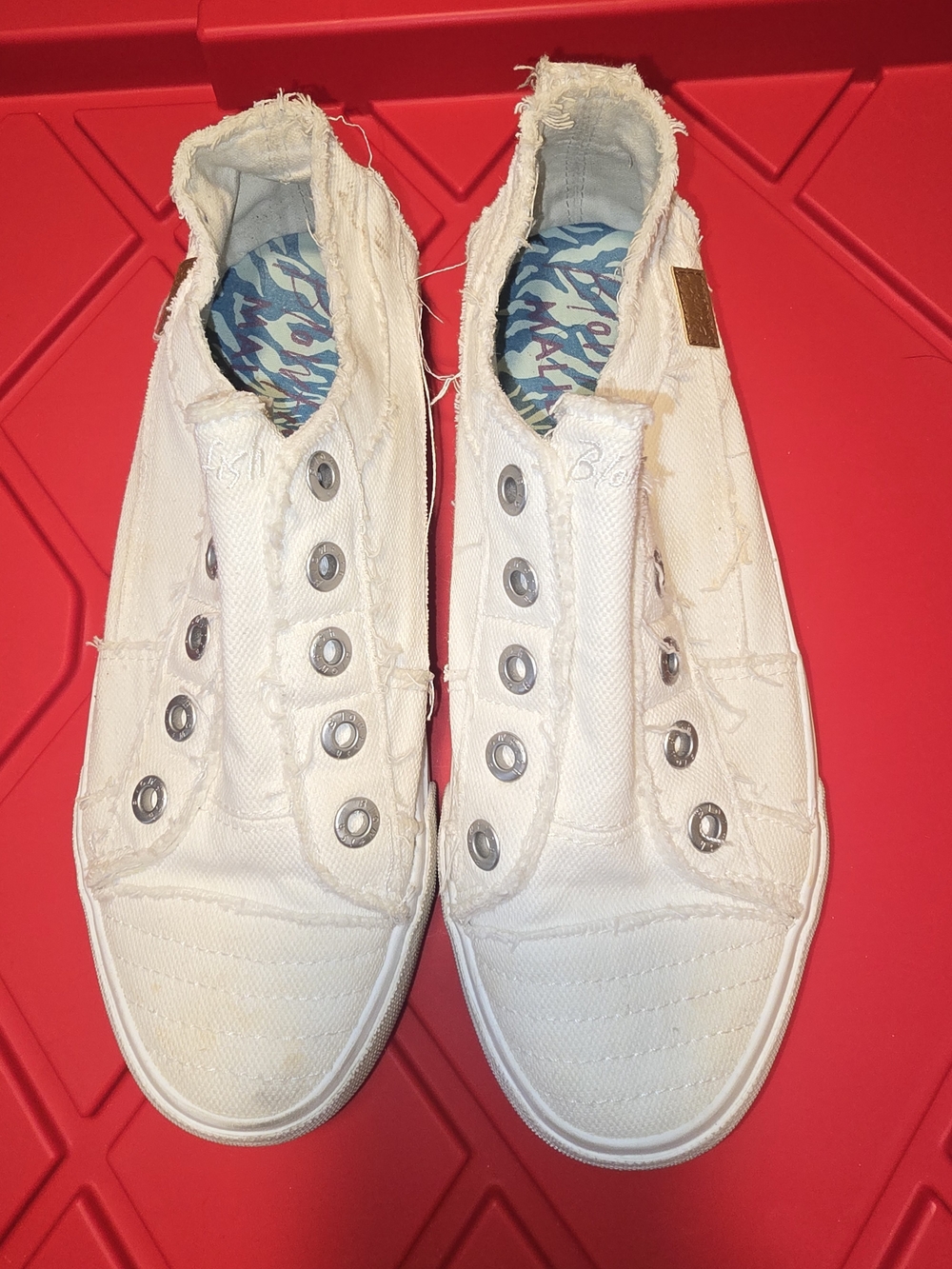Blow Fish White Slip-On Canvas Sneakers for Women